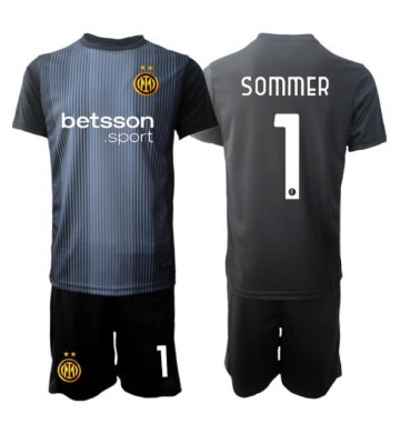 Inter Milan Yann Sommer #1 Portero Primera Equipación Niños 2025-26 Manga Corta (+ Pantalones cortos)
